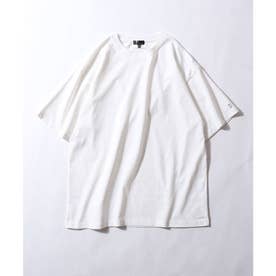 袖ワンポイント刺繍 シンプルビッグ無地Tシャツ【ユニセックス】【綿100％】 （ホワイト）