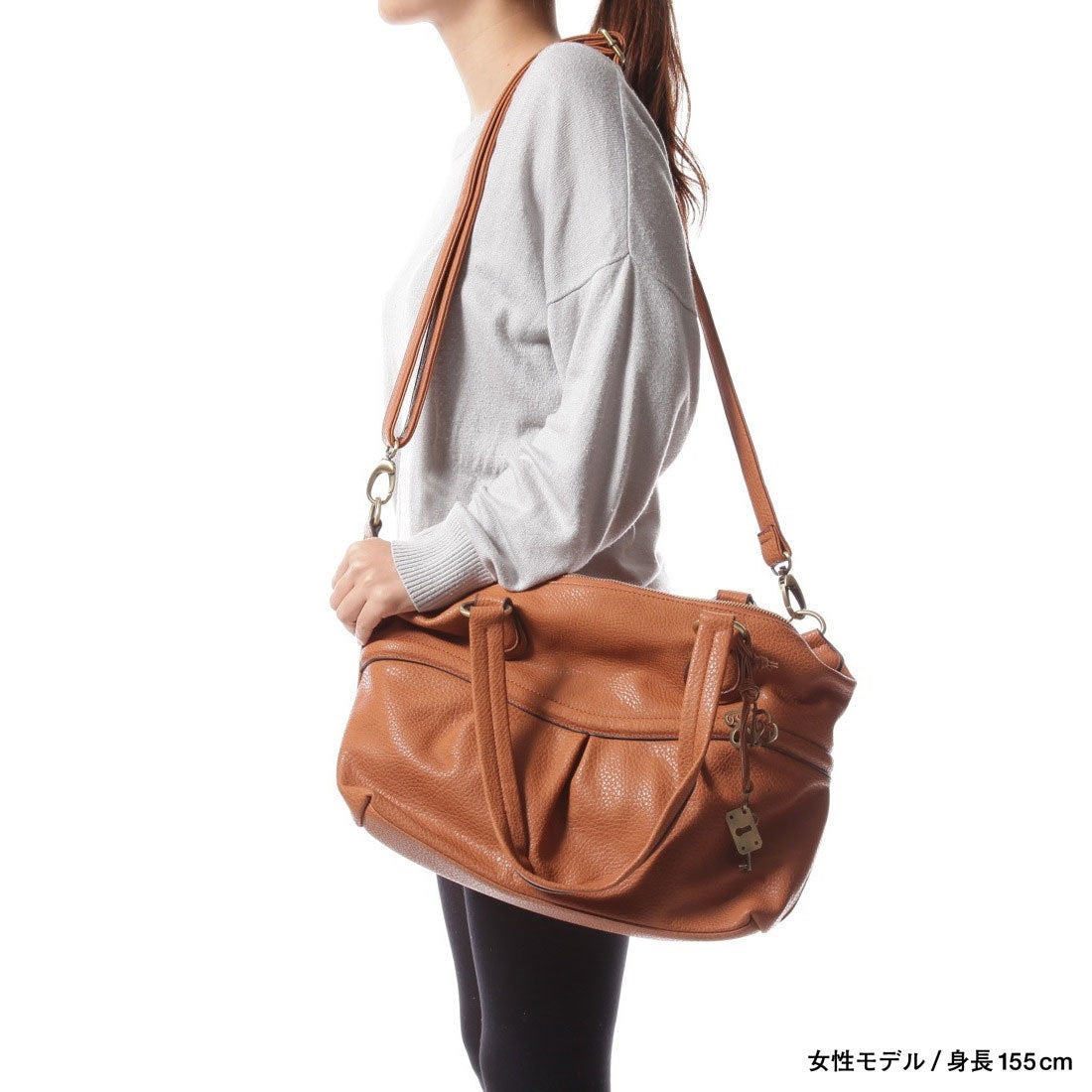 ズッケロフィラート zucchero filato 合皮2wayバッグ（キャメル 