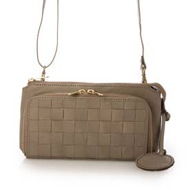 カウレザー お財布ショルダーバッグ （TAUPE）