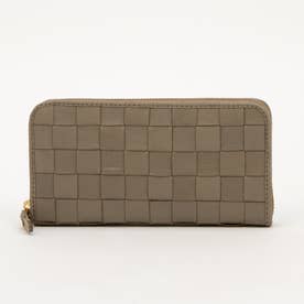 レザーメッシュラウンド財布 （TAUPE）