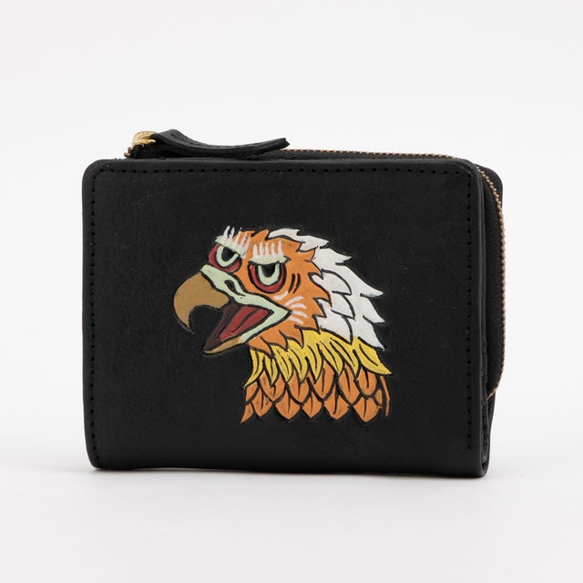 カウレザー ショートウォレット （BLACK）