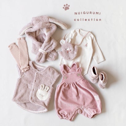 モクモフ mocmof ベビーベスト ベビー服 子供服 ぬいぐるみボアベスト ベビー キッズ 男の子 女の子 オフ ホワイト グレー ブラウン グリーン ピンク 622-678086 （うさぎ）｜詳細画像