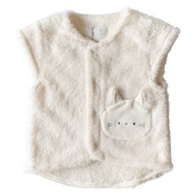 ベビーベスト ベビー服 子供服 ぬいぐるみボアベスト ベビー キッズ 男の子 女の子 オフ ホワイト グレー ブラウン グリーン ピンク 622-678086 （ねこ）