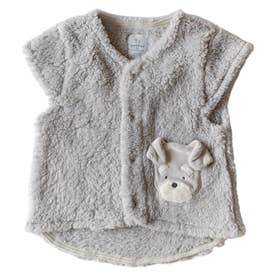 ベビーベスト ベビー服 子供服 ぬいぐるみボアベスト ベビー キッズ 男の子 女の子 オフ ホワイト グレー ブラウン グリーン ピンク 622-678086 （シュナウザー）