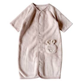 スリーパー ロンパース ベビーベスト ねんねサポートぬくぬく着るおふとん ベビー キッズ 男の子 女の子 赤ちゃん 新生児 袖付き 半袖 前開き  622-678088 （ライトピンク）