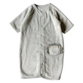 スリーパー ロンパース ベビーベスト ねんねサポートぬくぬく着るおふとん ベビー キッズ 男の子 女の子 赤ちゃん 新生児 袖付き 半袖 前開き  622-678088 （ミント）